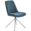 STUHL drehbar  in Edelstahl Flachgewebe Metall, Textil  - Edelstahlfarben/Petrol, Design, Textil/Metall (49/88/64cm) - Novel