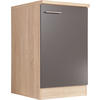 SPÜLENUNTERSCHRANK 50/84,8/60 cm  in Grau, Eichefarben  - Eichefarben/Silberfarben, Basics, Holzwerkstoff/Metall (50/84,8/60cm) - Respekta