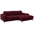 ECKSOFA  in Flachgewebe Rot  253/177 cm  - Rot/Schwarz, Design, Textil/Metall (253/177cm) - Dieter Knoll