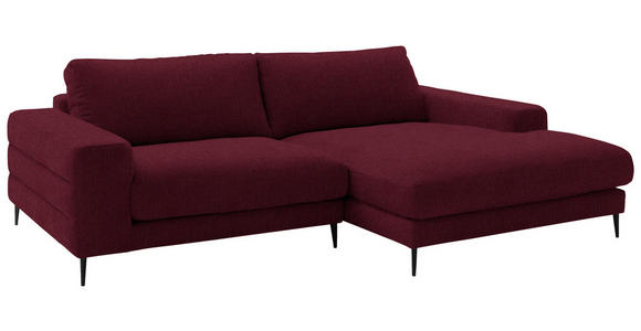 ECKSOFA  in Flachgewebe Rot  253/177 cm  - Rot/Schwarz, Design, Textil/Metall (253/177cm) - Dieter Knoll