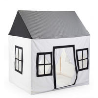 SPIELZELT - Schwarz/Weiß, Basics, Holz/Kunststoff (125/95/145cm) - Childhome