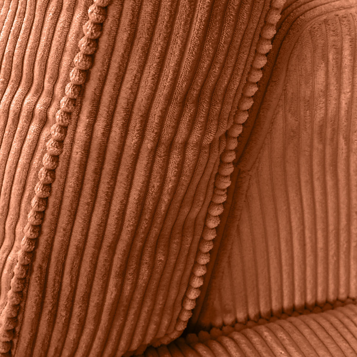 ECKSOFA Rostfarben Cord Zierkissen, Rückenkissen, Rücken echt  - Rostfarben/Schwarz, MODERN, Kunststoff/Textil (307/228cm) - Carryhome
