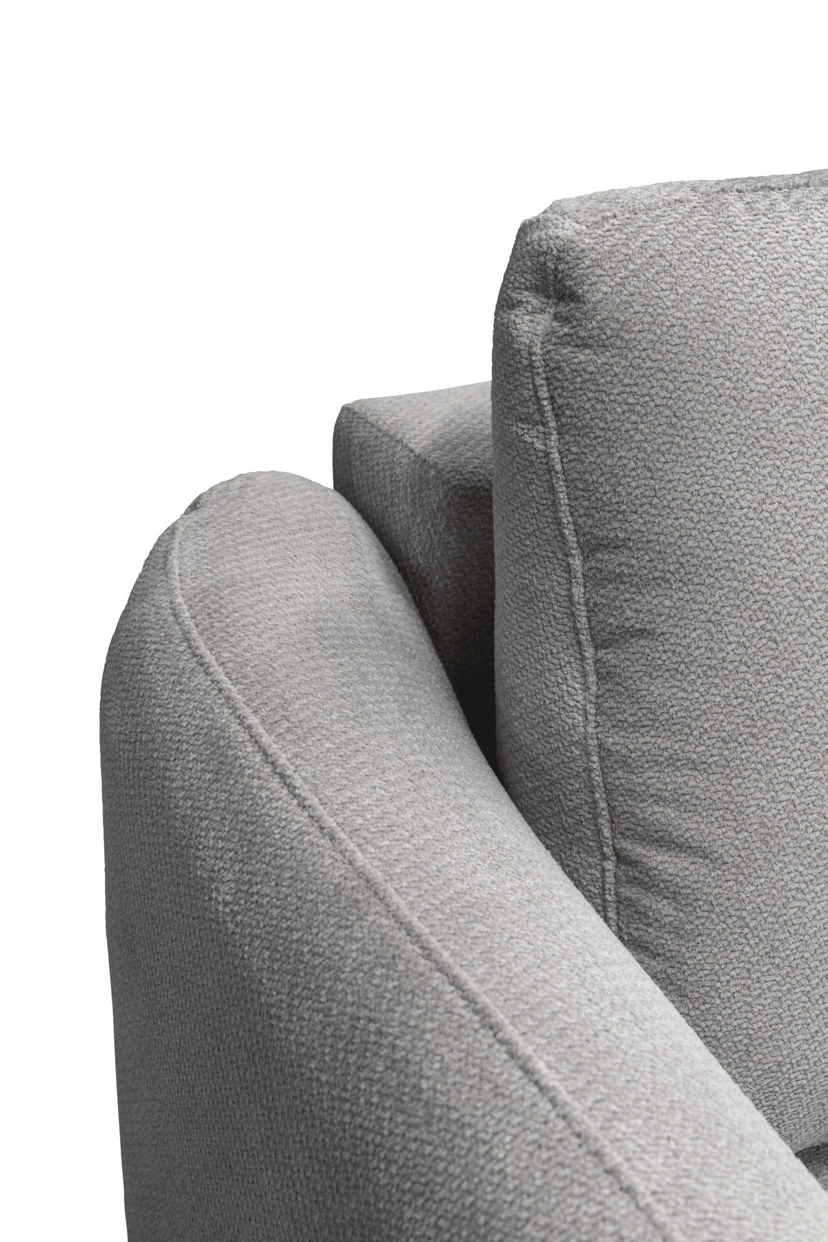 ECKSOFA PORTO Hellgrau  - Hellgrau/Schwarz, Design, Textil (270/154cm) - MID.YOU