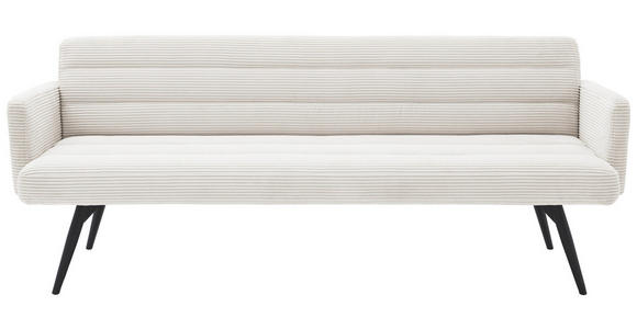 SITZBANK 216/86/68 cm Cord Weiß Metall - Schwarz/Weiß, Design, Textil/Metall (216/86/68cm) - Dieter Knoll