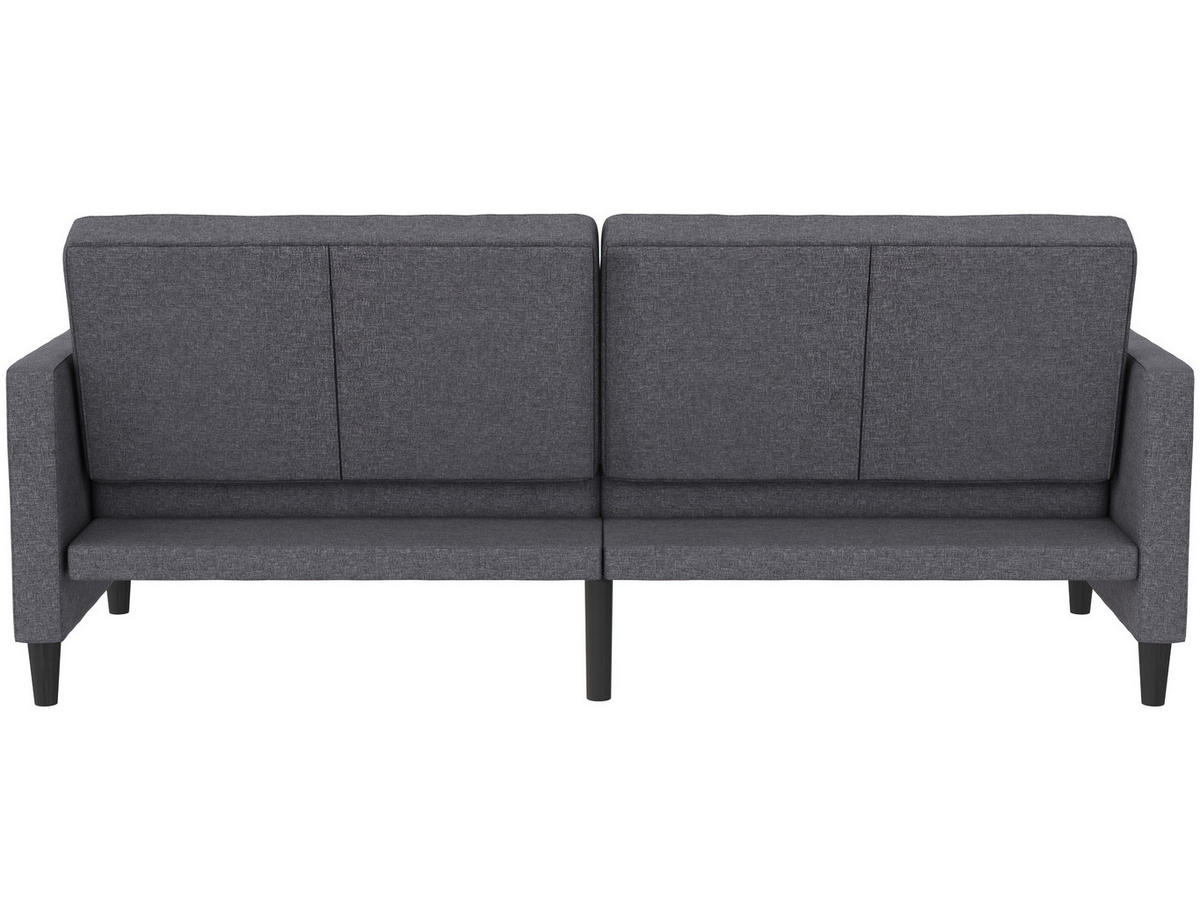 SCHLAFSOFA Webstoff, Leinenoptik Grau  - Schwarz/Grau, Basics, Kunststoff/Textil (207/86/86cm) - Livetastic