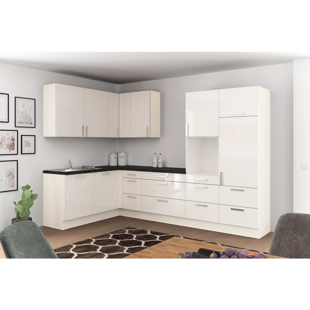 Eckküche Ip4050 Ohne Geräte 185x320 Cm Magnolie