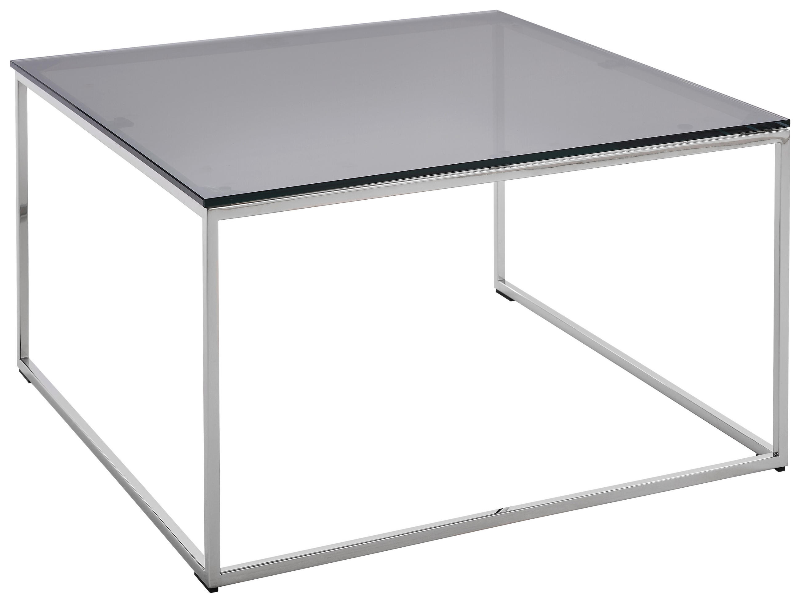 COUCHTISCH 80/80/43 cm Spiegelglas rechteckig Edelstahlfarben lichtecht, einfacher Aufbau  - Edelstahlfarben, Design, Glas/Metall (80/80/43cm) - Joop!
