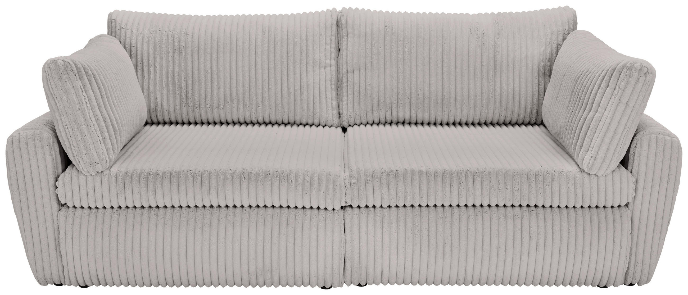 SCHLAFSOFA Cord, Plüsch Grau  - Schwarz/Grau, MODERN, Kunststoff/Textil (240/90/120cm) - Carryhome