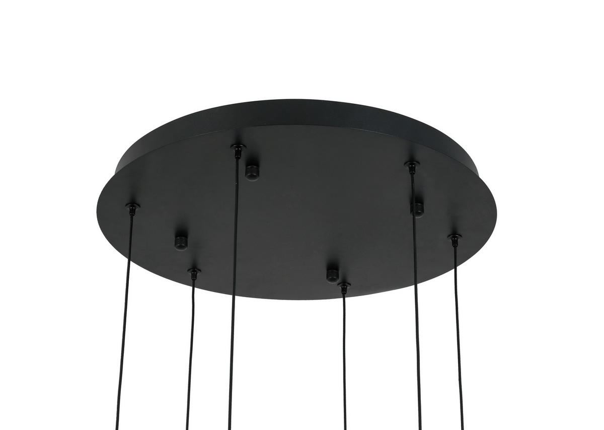 LED FÜGGŐLÁMPA 47/150 cm  - fekete/fehér, Trend, műanyag/fém (47/150cm) - Novel