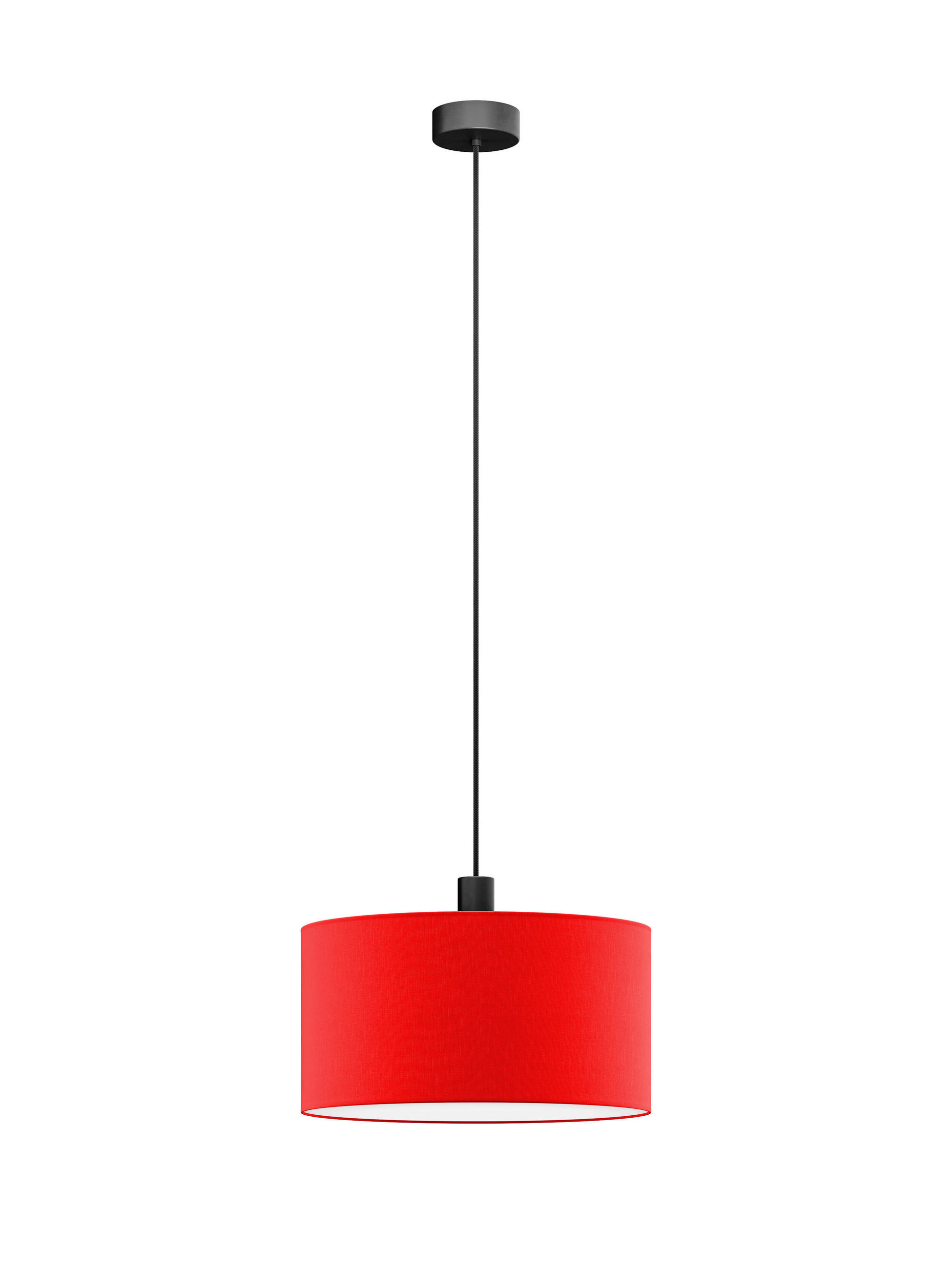 FÜGGŐLÁMPA 50/130 cm  - piros, Basics, műanyag/textil (50/130cm)