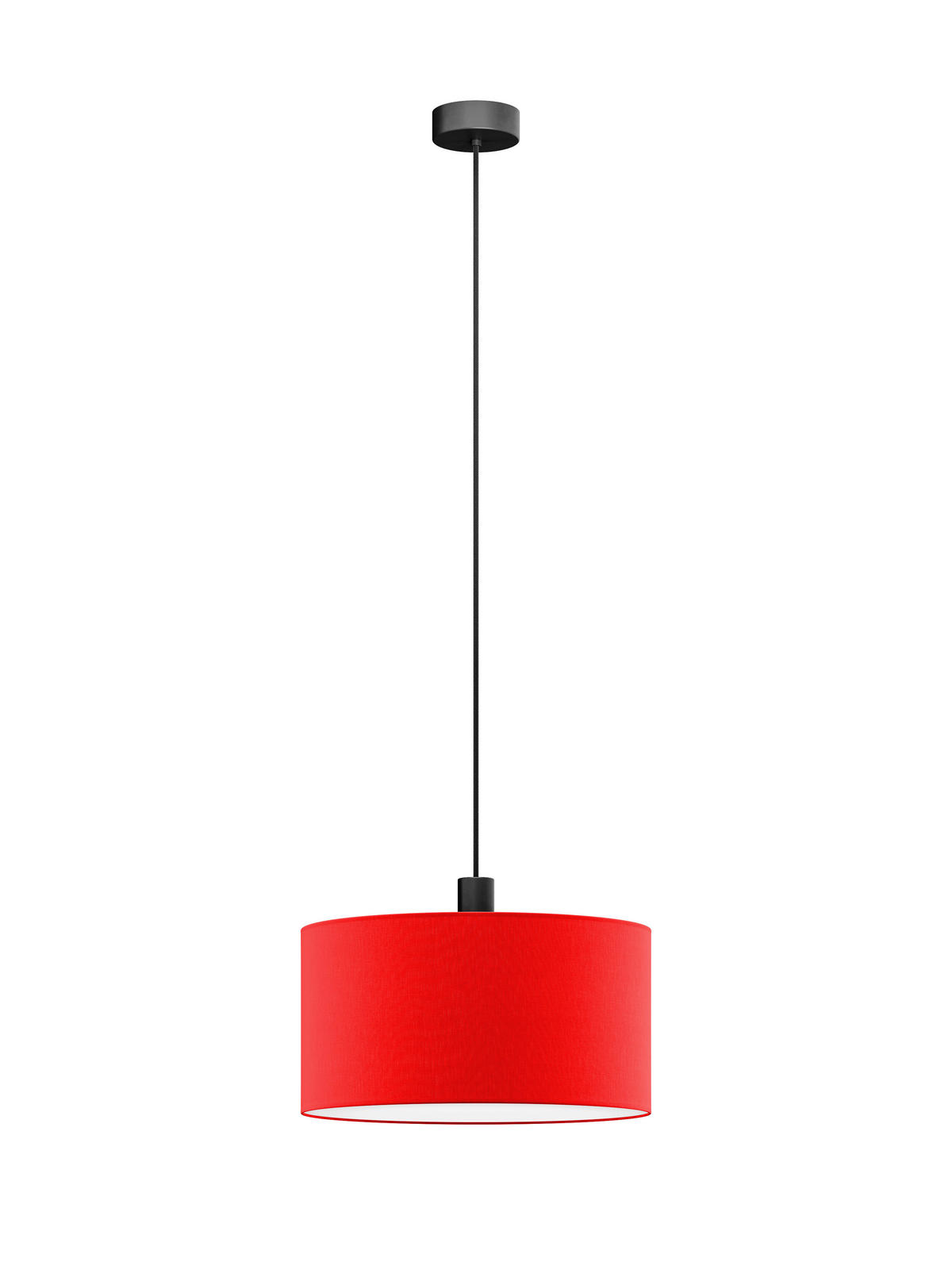 FÜGGŐLÁMPA 50/130 cm  - piros, Basics, műanyag/textil (50/130cm)