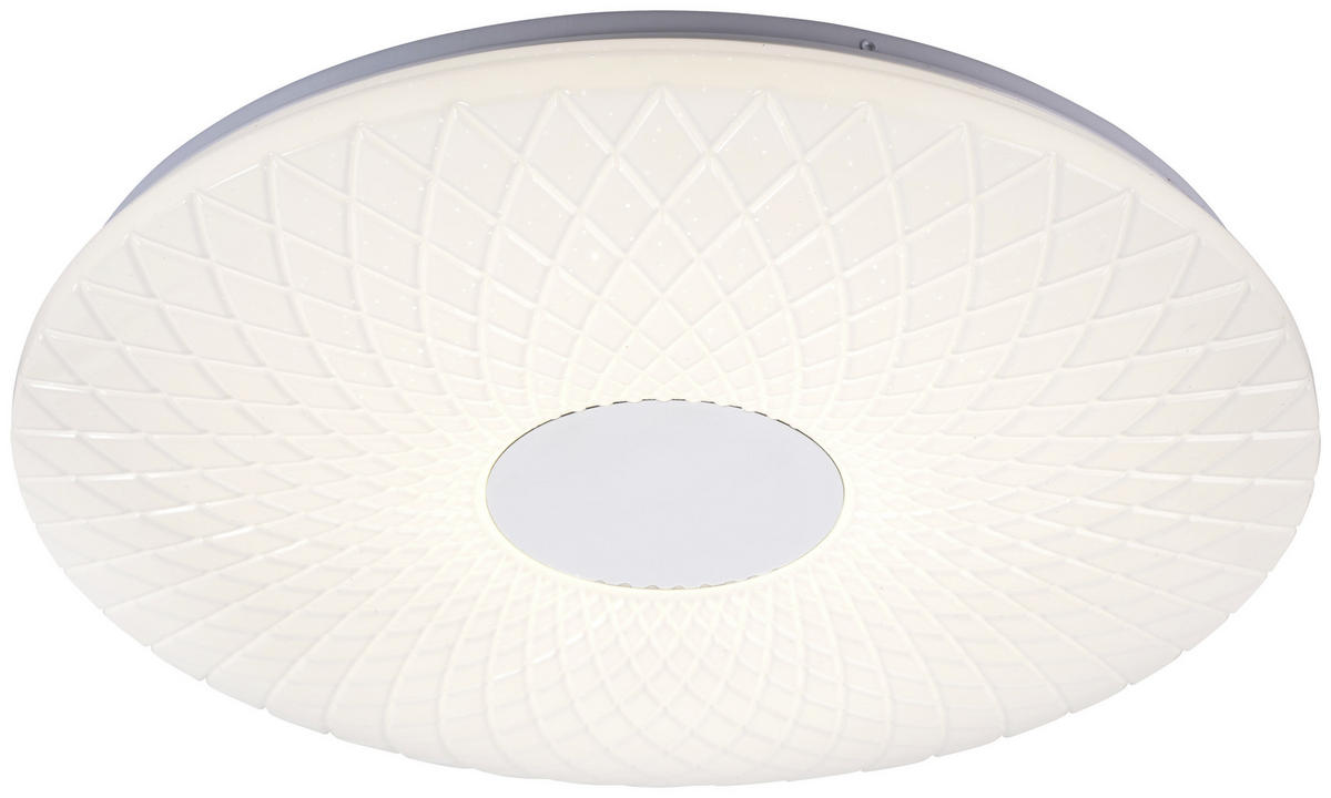 LED PLAFONJERA - bela, Lajfstajl, metal/plastika (48/6,5cm) - Novel