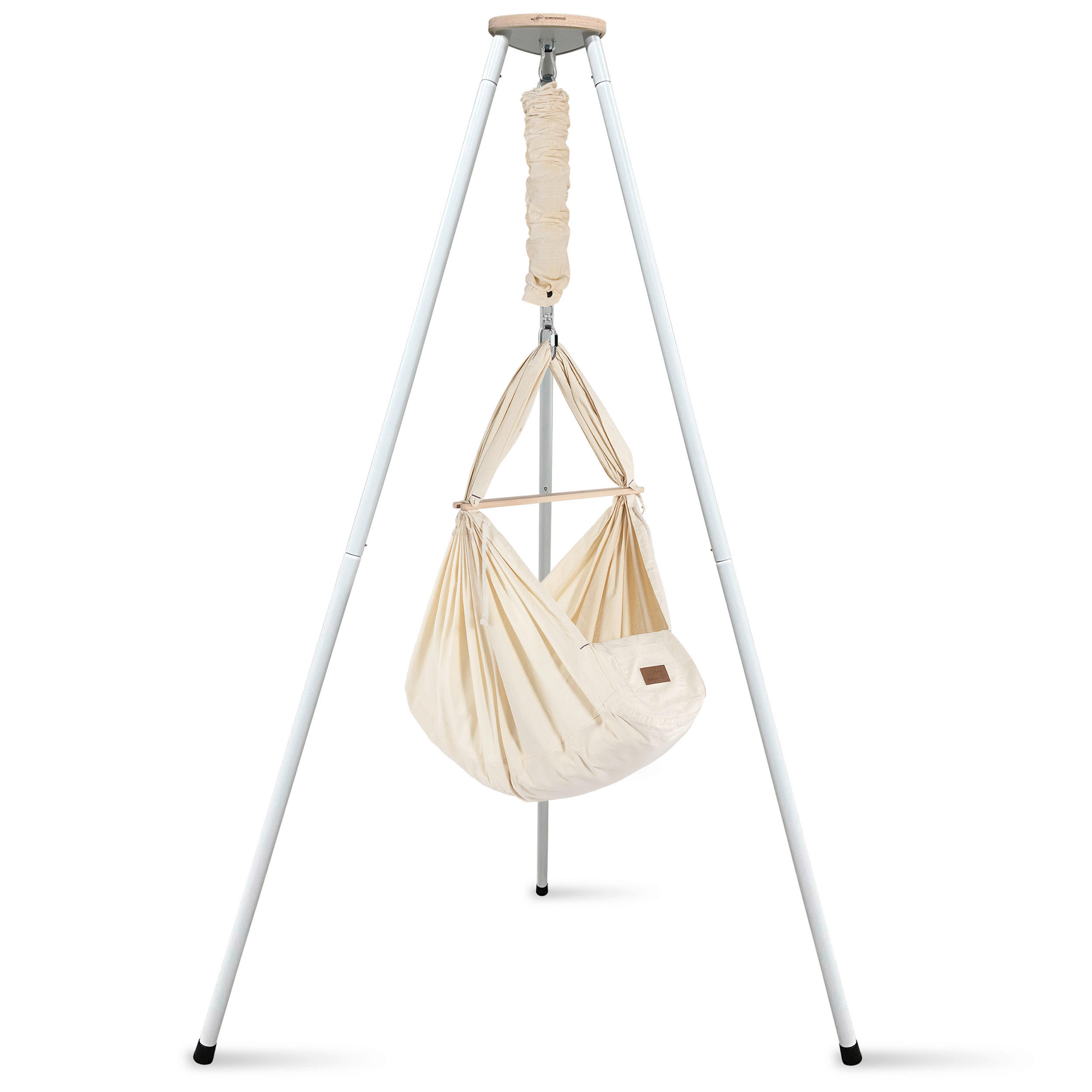 Schmusewolke Federwiege Beige, Weiß 135x194x135 cm