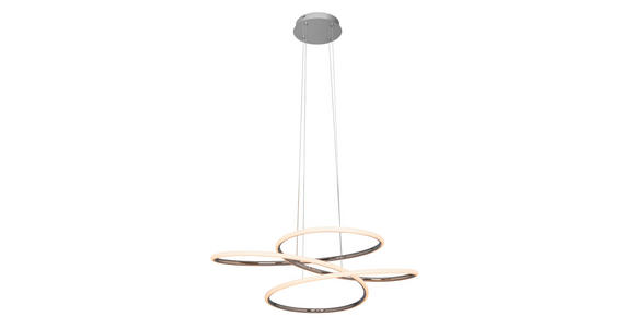 LED-HÄNGELEUCHTE Baltimore 84,5/150 cm  - Silberfarben, Design, Kunststoff/Metall (84,5/150cm) - Novel