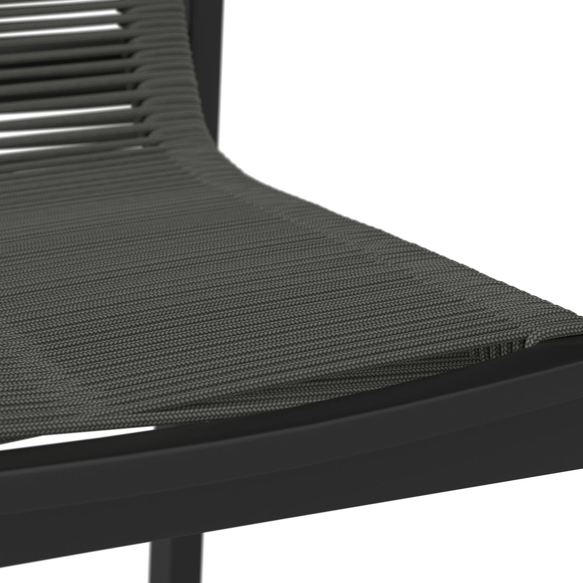RAKÁSOLHATÓ KAROSSZÉK fém, műanyag szürke, fekete  - fekete/szürke, Konventionell, műanyag/fém (58/90/60cm) - Ambia Garden