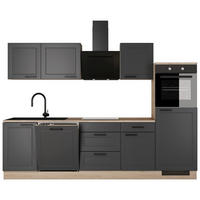 KÜCHENLEERBLOCK 280 cm   in Anthrazit, Eichefarben  - Eichefarben/Anthrazit, Basics, Holzwerkstoff/Metall (280cm) - FlexWell