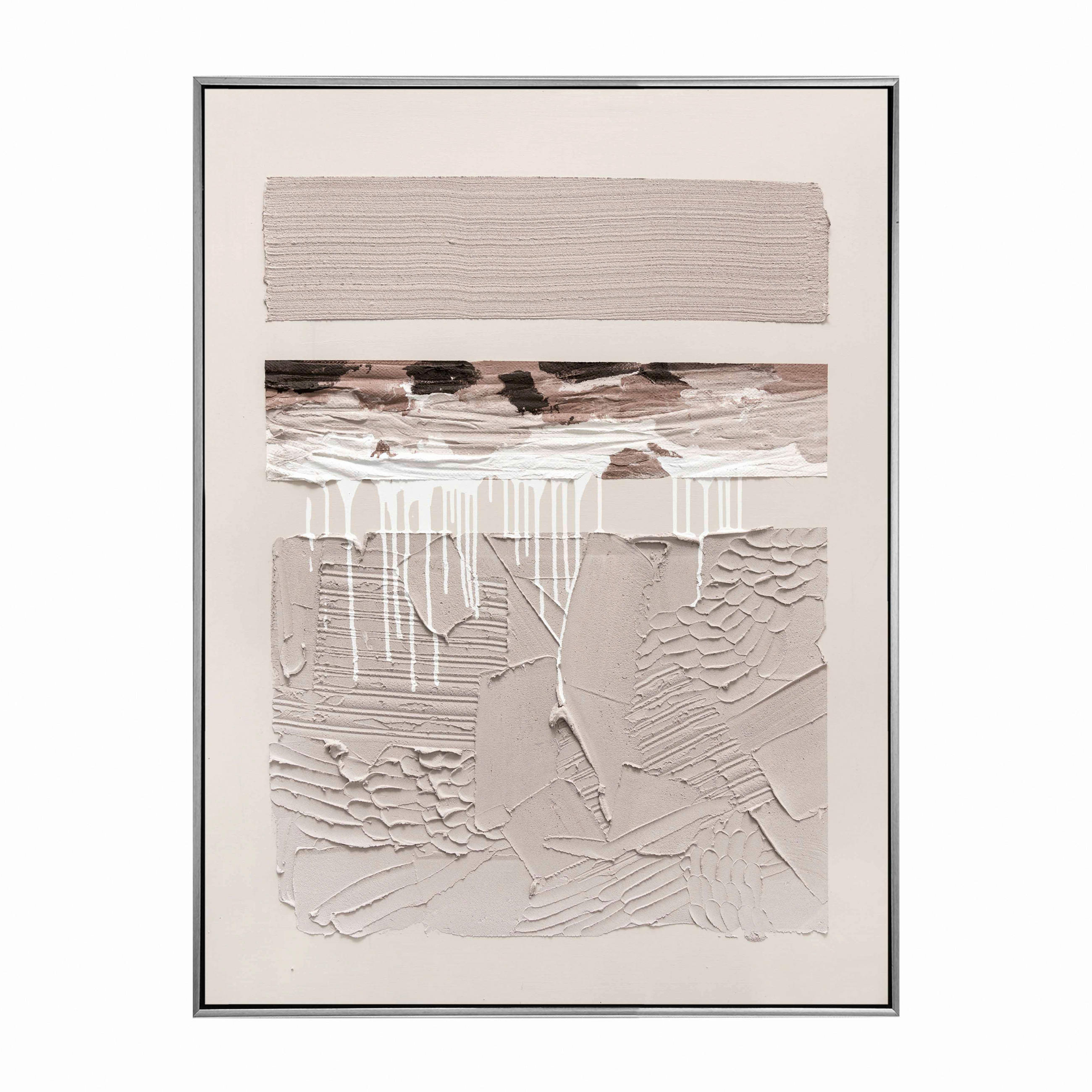 OLJEMÅLNING 90/120 cm  - ljusbrun/silver, Design, trä/textil (90/120cm) - Monee