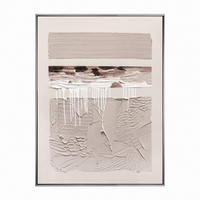 OLAJFESTMÉNY 90/120 cm  - ezüstszínű/világosbarna, Design, műanyag/textil (90/120cm) - Monee