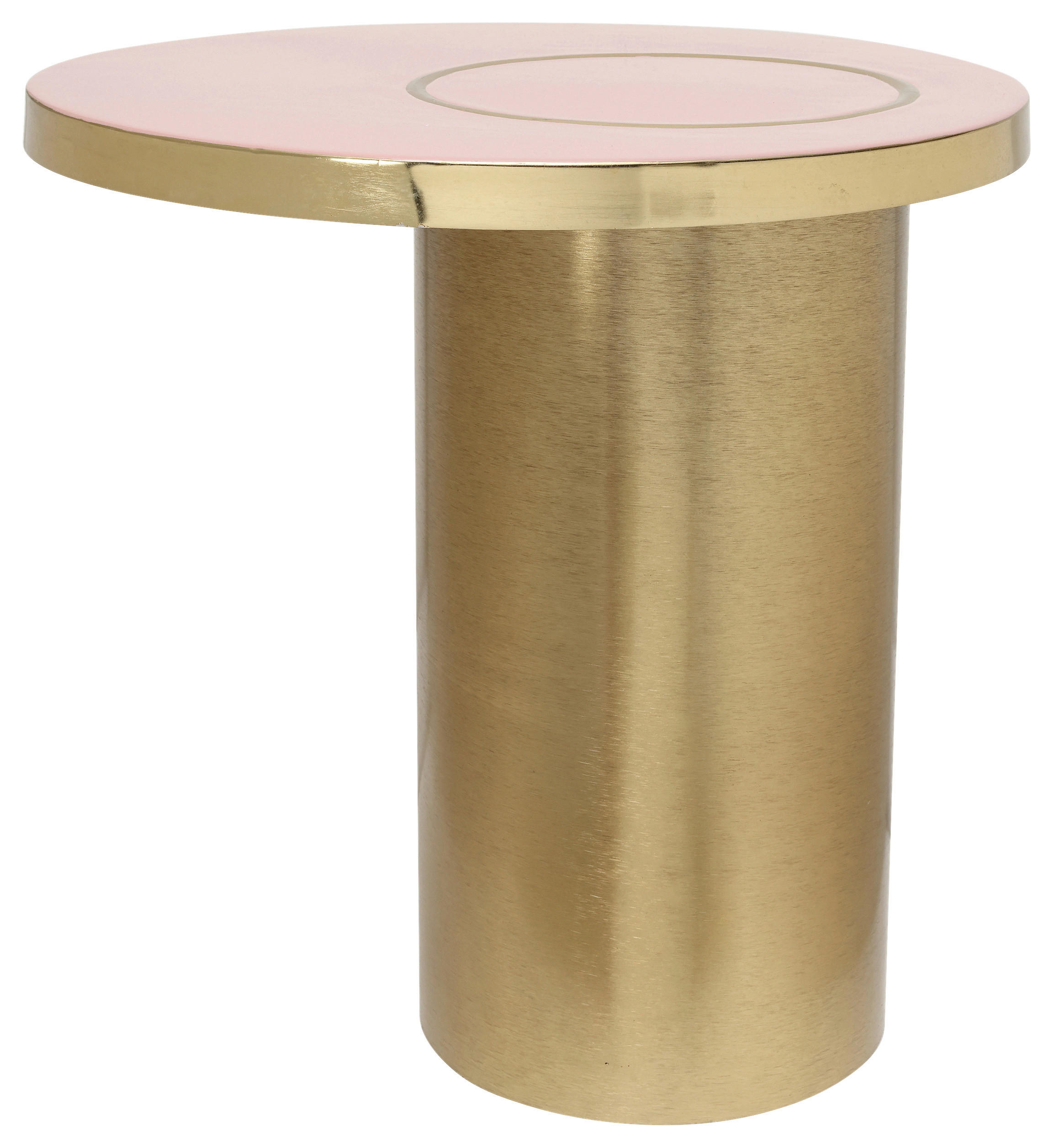 BEISTELLTISCH Rosa, Goldfarben rund  - Goldfarben/Rosa, Design, Metall (51/50cm) - Kayoom