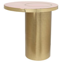 BEISTELLTISCH Rosa, Goldfarben rund  - Goldfarben/Rosa, Design, Metall (51/50cm) - Kayoom