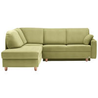 ECKSOFA in Flachgewebe Limette  208/227 cm  - Eichefarben/Limette, KONVENTIONELL, Holz/Textil (208/227cm) - Sedda