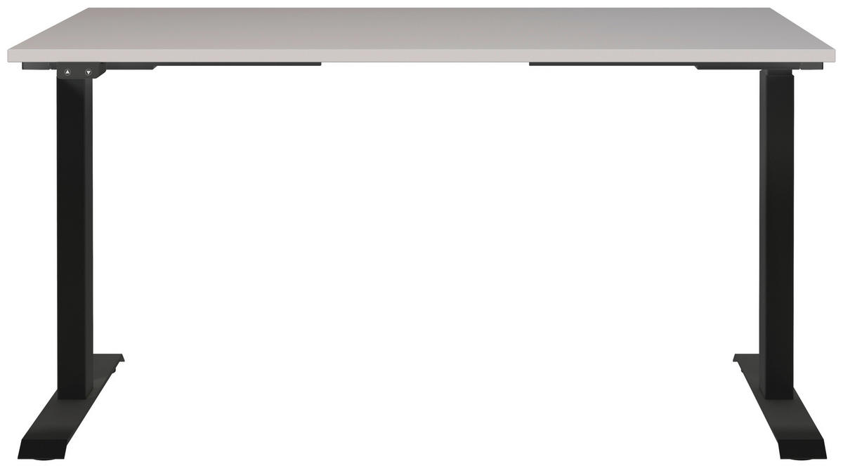 SCHREIBTISCH höhenverstellbar  - Kaschmir/Schwarz, MODERN, Holzwerkstoff/Metall (140/80/72-120cm) - Germania