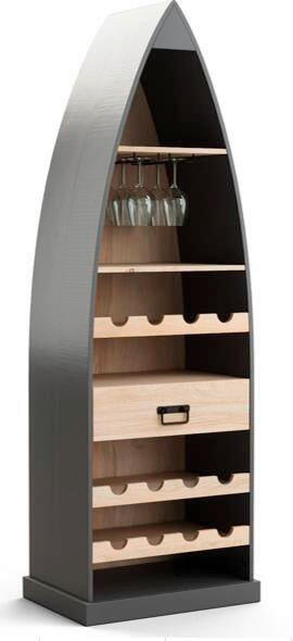 BARELEMENT Mangoholz furniert, massiv Naturfarben, Schwarz  - Schwarz/Naturfarben, LIFESTYLE, Holz/Holzwerkstoff (60/182/36cm) - Landscape