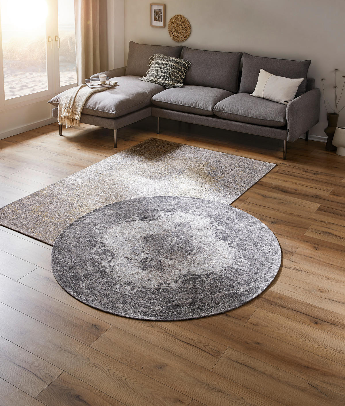 VINTAGE-TEPPICH 160 cm Silberfarben  - Silberfarben, Design, Textil (160cm) - Novel