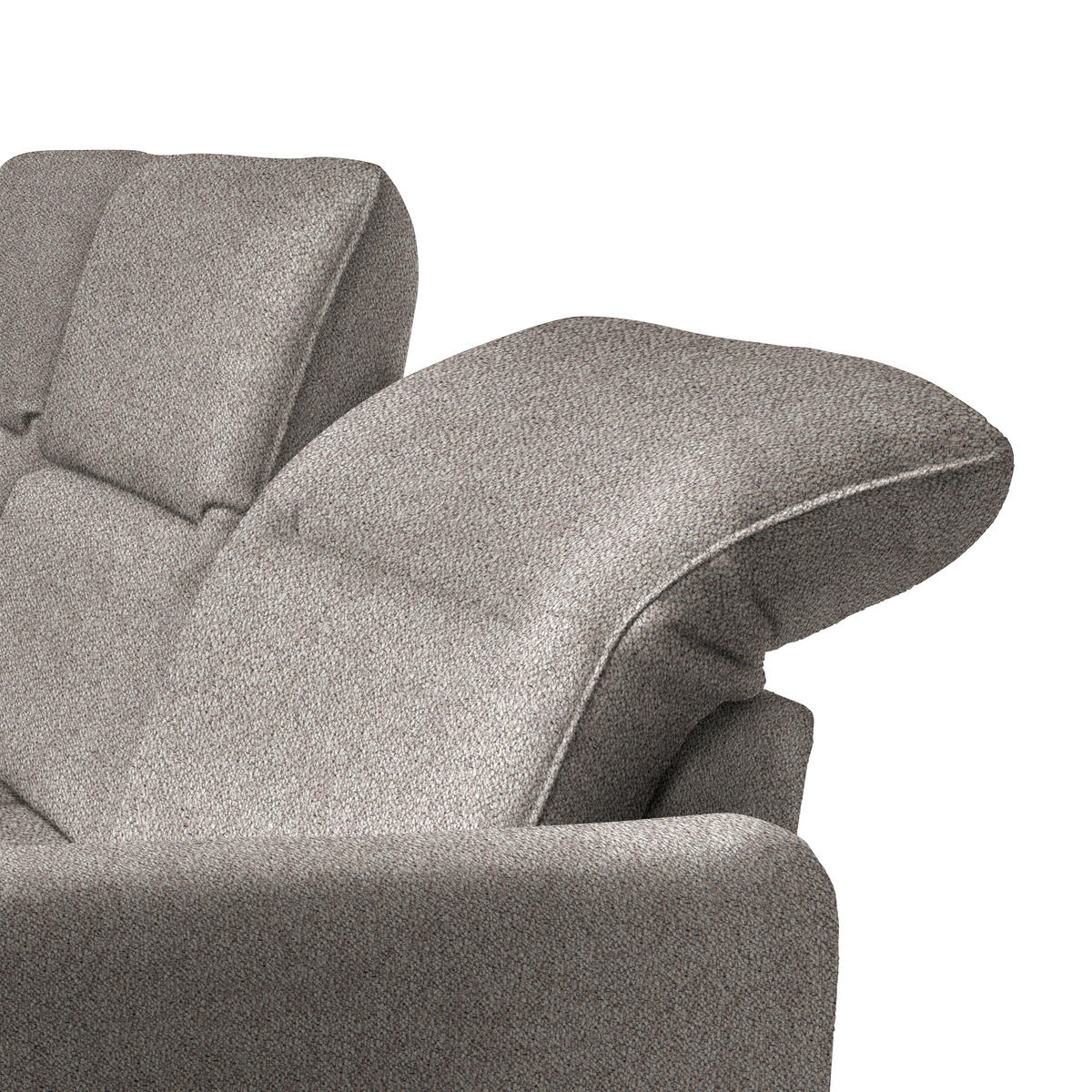 ECKSOFA Greige Flachgewebe  - Greige/Schwarz, KONVENTIONELL, Textil/Metall (190/254cm) - Livetastic
