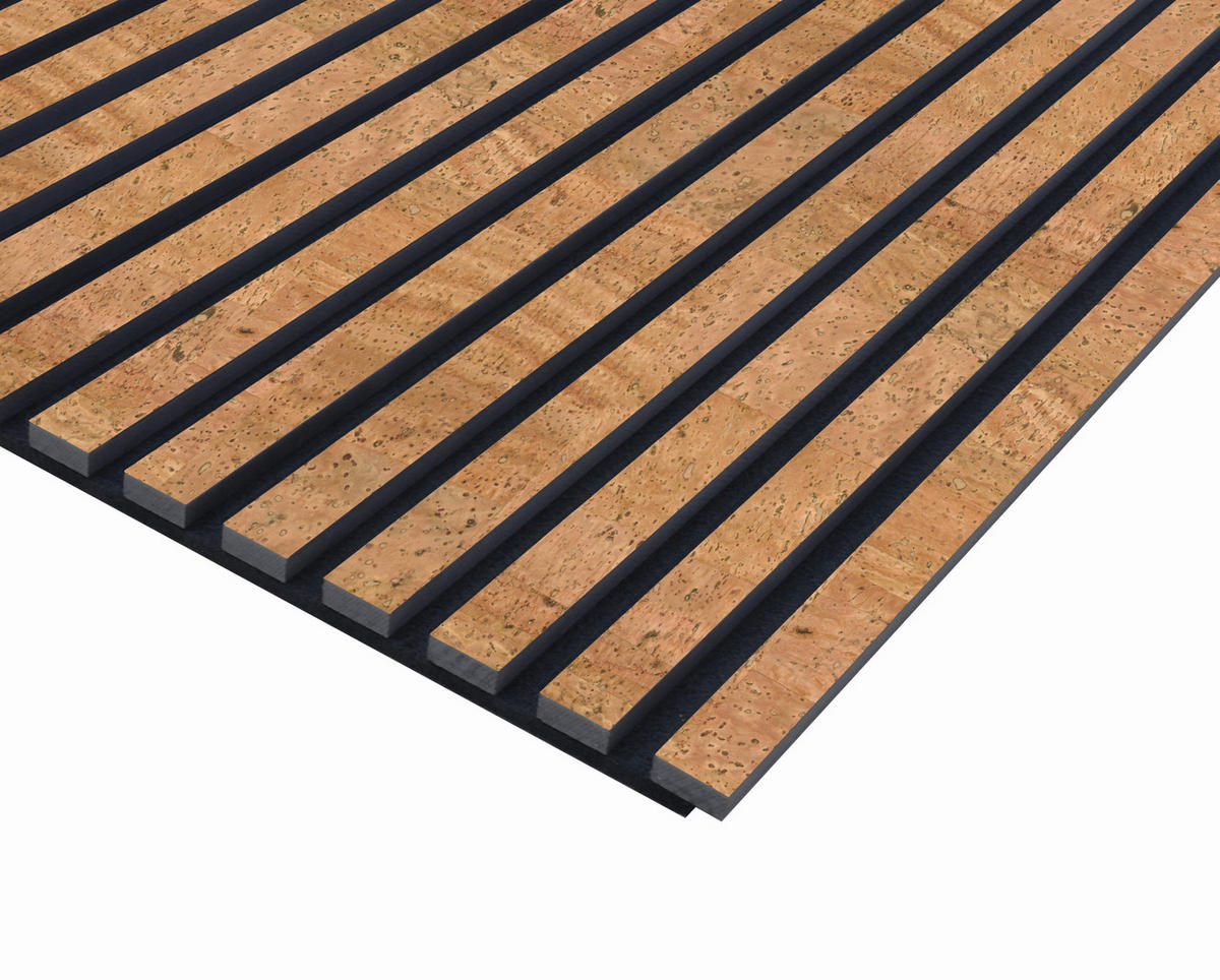 AKUSTIKPANEEL Kork foliert 57.25/1.9/240 cm  - Beige, KONVENTIONELL, Holz/Textil (57.25/1.9/240cm)