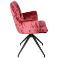 ARMLEHNSTUHL  Stoffauswahl, Sitzfläche 360° drehbar, automatische Rückholfunktion Samt  - Beere/Schwarz, Design, Textil/Metall (59/89,5/63cm) - Novel