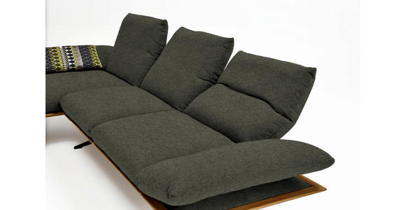 ECKSOFA in Flachgewebe Graubraun 159/314 cm - Graubraun/Schwarz, Design, Holz/Textil (159/314cm) - Dieter Knoll
