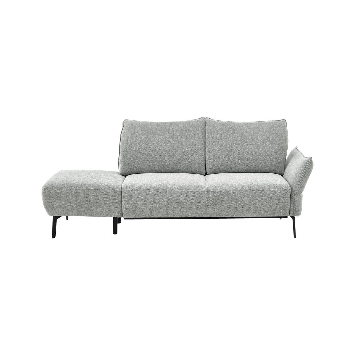 RÉCAMIERE  in Chenille Hellgrau  inkl. Rücken echt  - Hellgrau/Schwarz, KONVENTIONELL, Textil/Metall (206/90/92cm) - Elegando