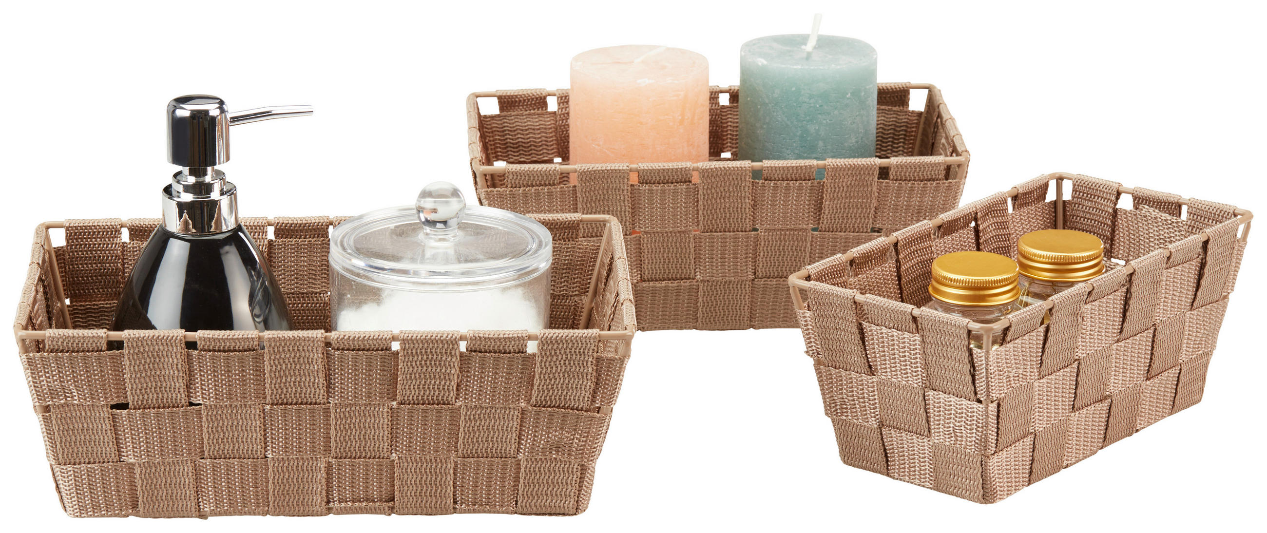 Aufbewahrungskorb Gesa 3tlg. Braun Geflochten