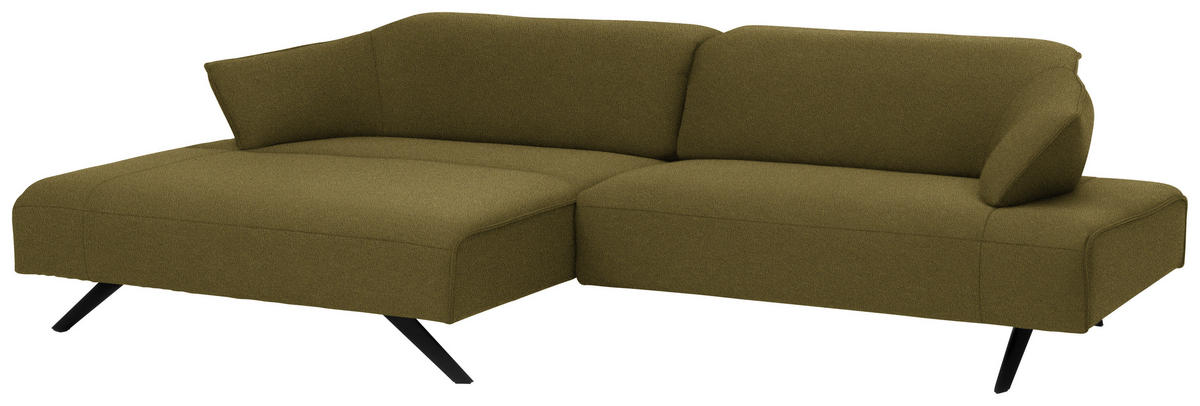 ECKSOFA in Struktur Hellgrün  - Anthrazit/Hellgrün, Design, Textil/Metall (165/276cm) - Himolla