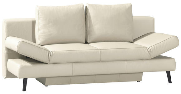 SCHLAFSOFA Lavinia in Echtleder Naturfarben  - Schwarz/Naturfarben, Design, Leder/Metall (200/85/90cm) - Novel