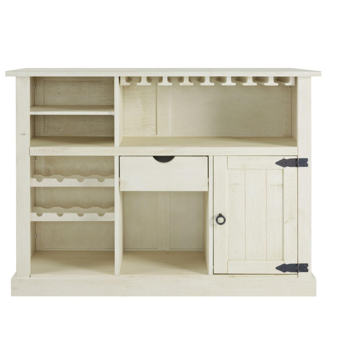 BAR fehér  - fehér, Romantik / Landhaus, fa (140/104/48cm) - MID.YOU