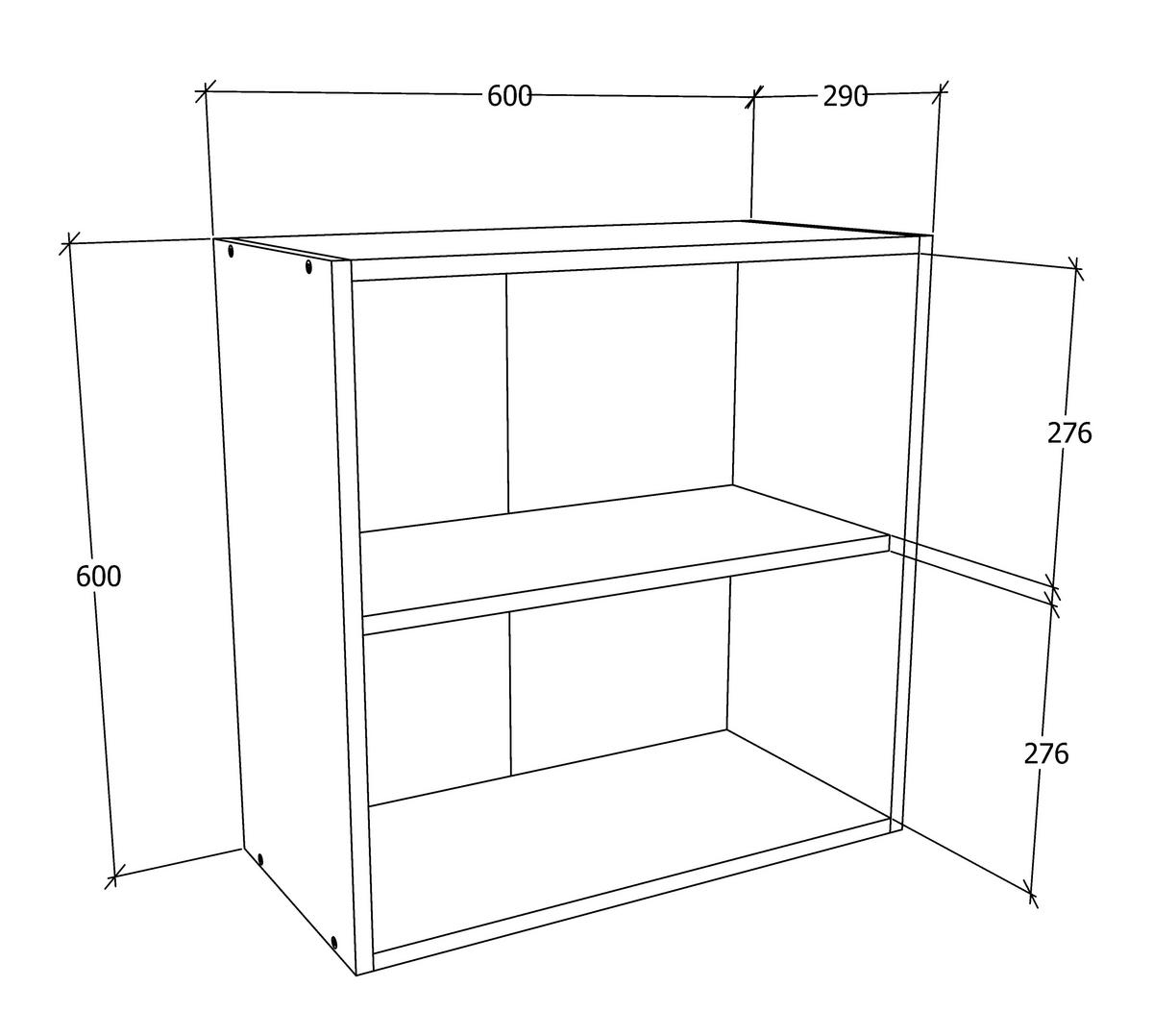 VÄGGSKÅP 60/60/31 cm  i antracit, vit  - vit/aluminiumfärg, Klassisk, metall/trämaterial (60/60/31cm) - MID.YOU