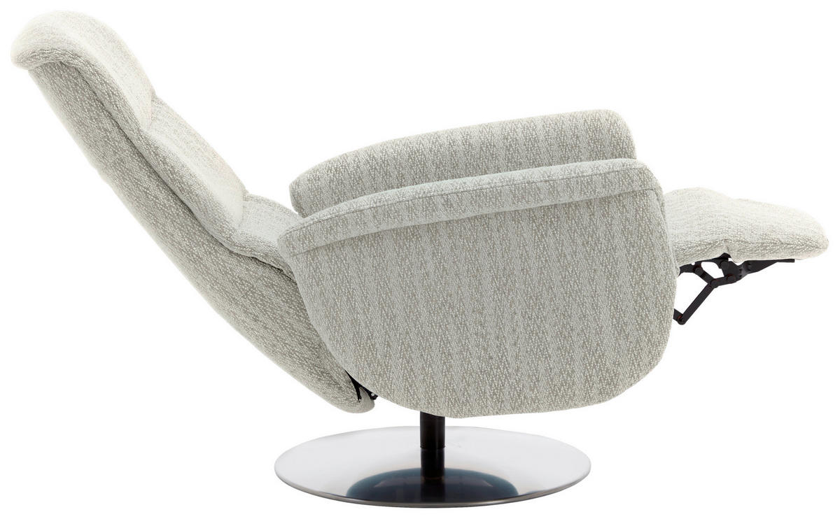 RELAXSESSEL in Textil Hellgrau  - Edelstahlfarben/Hellgrau, Design, Textil/Metall (71/112/83cm) - Dieter Knoll