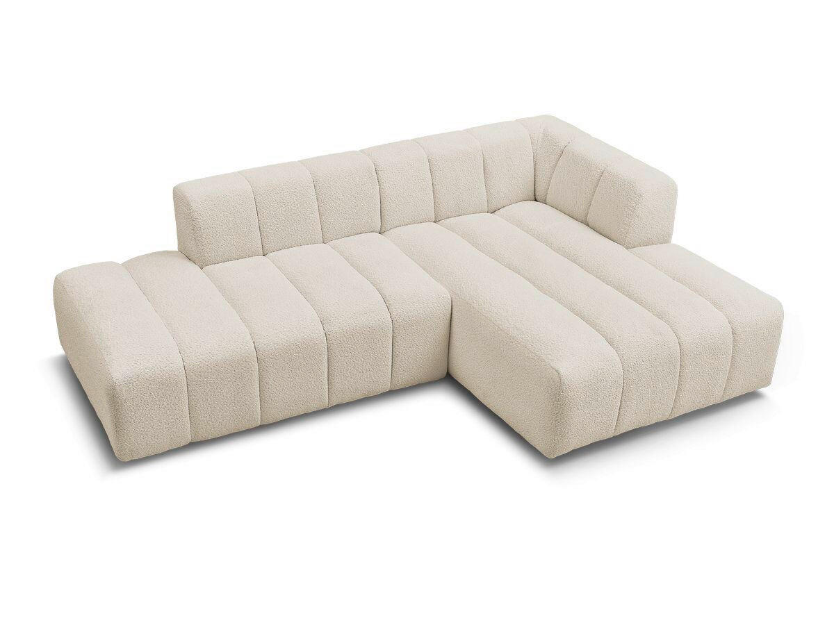 ECKSOFA  ANNECY Beige Bouclé  - Beige/Schwarz, MODERN, Kunststoff/Textil (262/170cm)