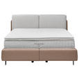 BOXSPRINGBETT 180/200 cm  in Hellbraun, Greige  - Hellbraun/Greige, Design, Textil/Metall (180/200cm) - Johann Jakob