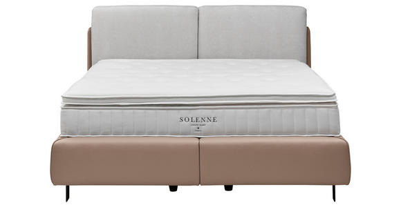 BOXSPRINGBETT 180/200 cm in Hellgrau, Hellbraun - Hellbraun/Hellgrau, Design, Textil/Metall (180/200cm) - Johann Jakob