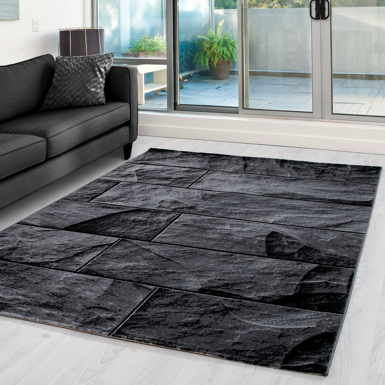 FLATVÄVD MATTA 140/200 cm Parma  - svart, Design, textil (140/200cm) - Novel