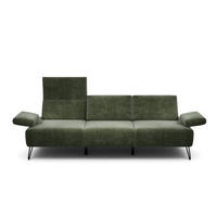 3-SITZER-SOFA in Samt Waldgrün  - Waldgrün/Schwarz, Design, Textil/Metall (234-264/85/86-94cm) - SENSOO