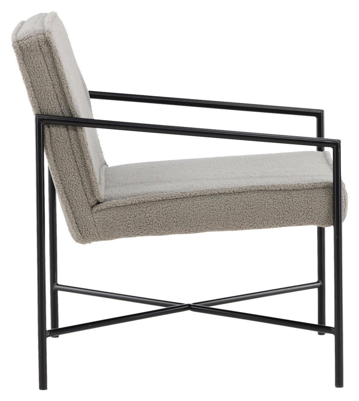SESSEL in Teddystoff Schwarz, Beige  - Beige/Schwarz, Design, Textil/Metall (66/78/65cm) - Livetastic