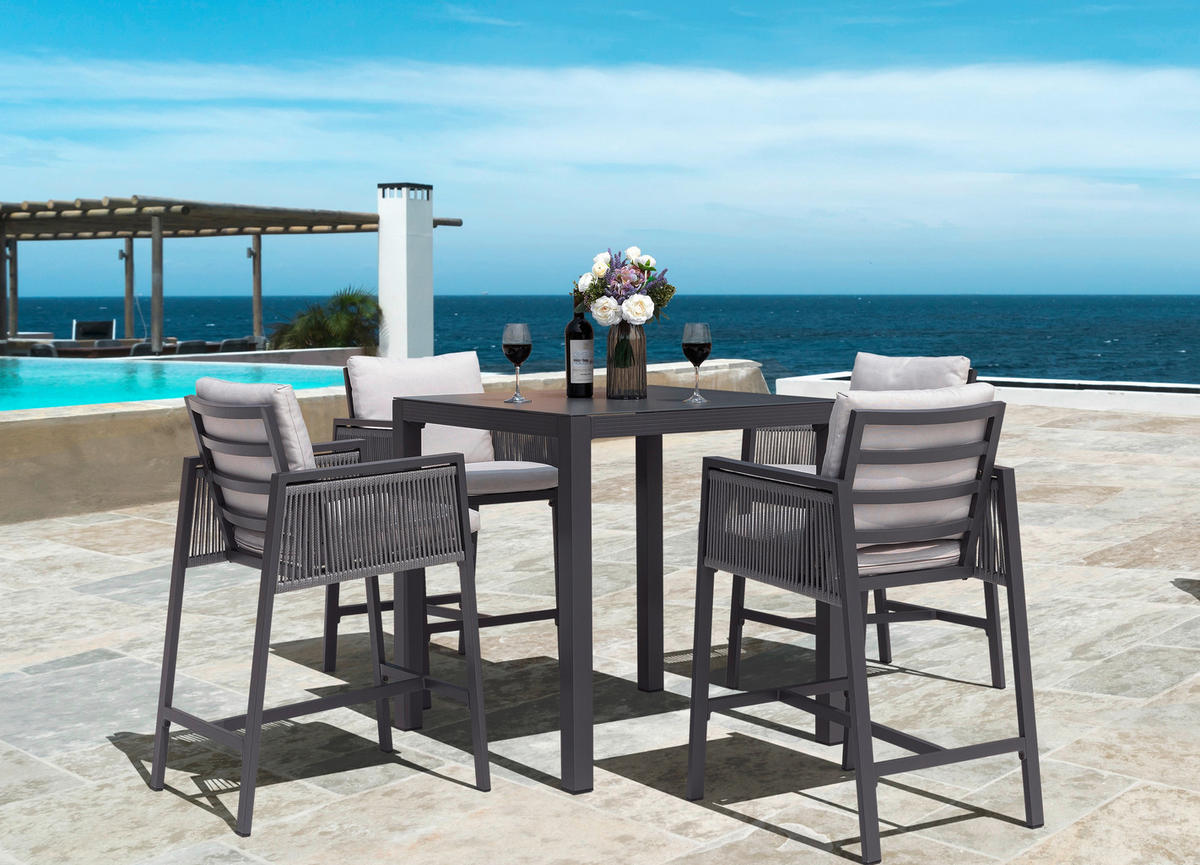 VRTNA BARSKA STOLICA  svijetlo siva  metal, tekstil      - svijetlo siva, Design, metal/tekstil (54/99/68cm) - Amatio