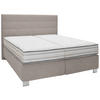 BOXSPRINGBETT 180/200 cm  in Grau, Hellgrau  - Hellgrau/Alufarben, Konventionell, Holzwerkstoff/Textil (180/200cm) - Dieter Knoll