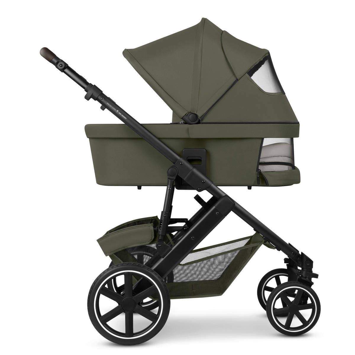 KINDERWAGENSET  Salsa Core All in One  Olive  - Dunkelgrün/Schwarz, Basics, Textil/Metall (63/123/97cm) - ABC Design