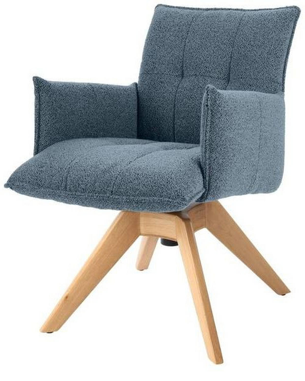 ARMLEHNSTUHL  in Webstoff  - Blau/Eichefarben, Design, Holz/Textil (57/86/65cm) - Valnatura