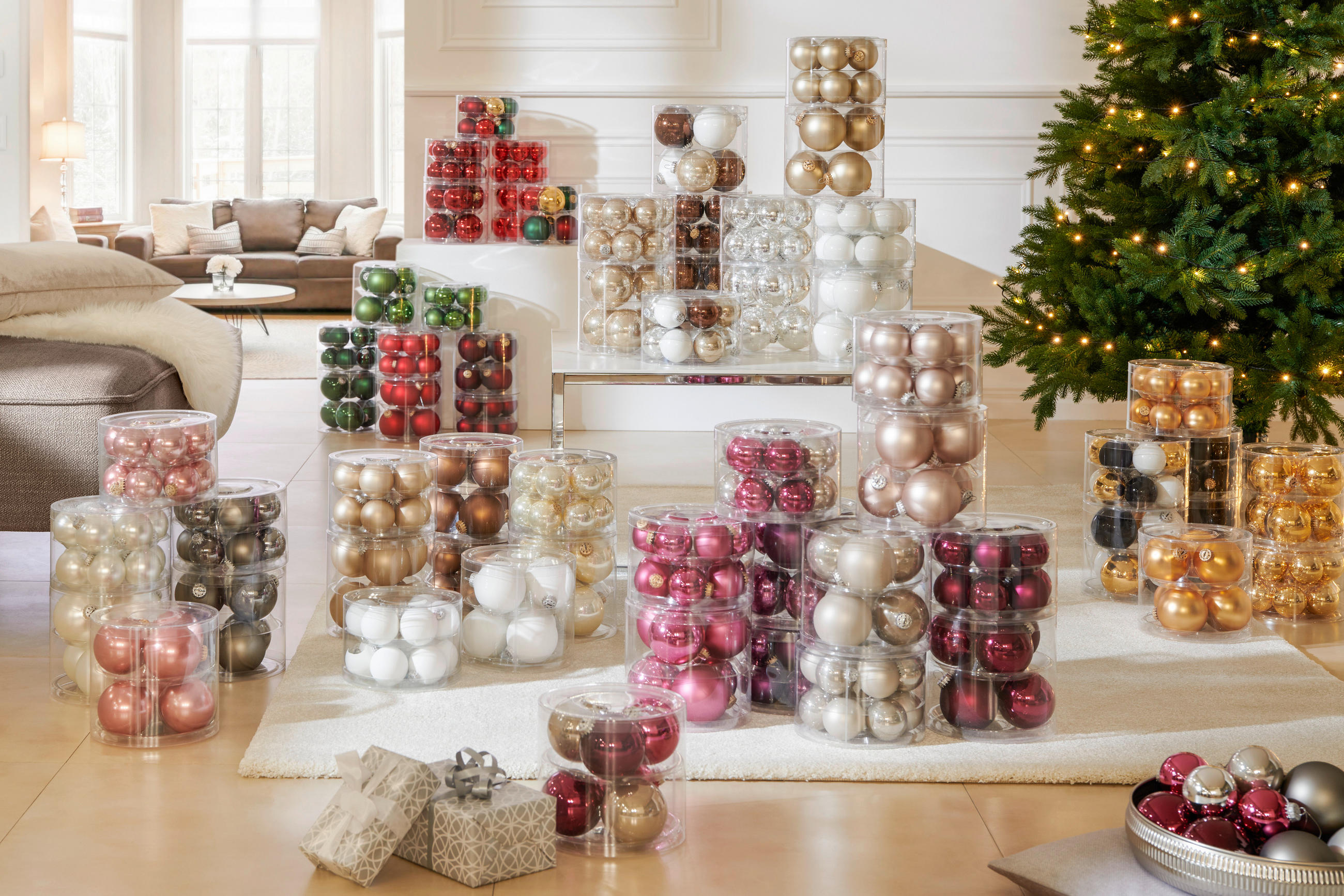 CHRISTBAUMKUGEL-SET 6  cm 12-teilig Winter Wonderland  - Hellgrau, KONVENTIONELL, Glas (6 cm)